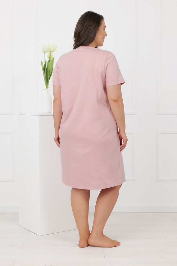 Hemaria Italian Fashion camisón de algodón para mujer talla plus color rosa polvo