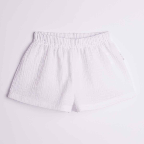 Pantalones cortos para niña Nicol 224315 muselina 100% algodón verano-blancos
