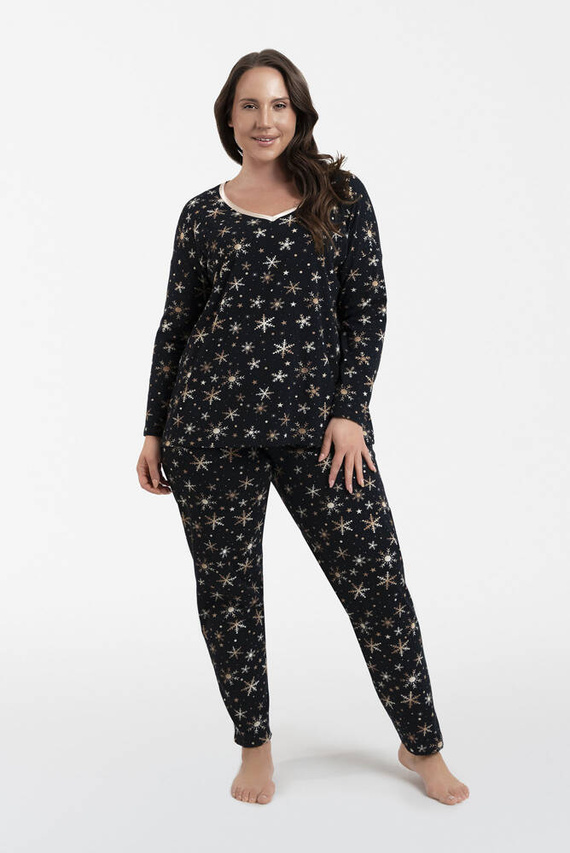 Laponia Pijama señora manga larga, pantalón largo Moda Italiana - estampado