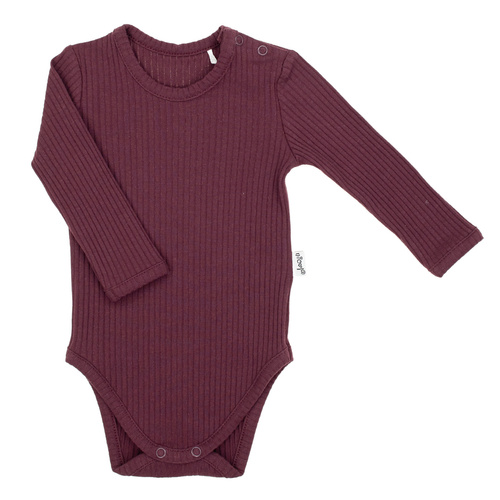 217097 Alisa Nicol body de algodón - burdeos, acanalado, manga larga