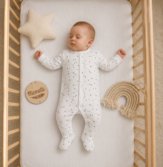 Mamatti PA16240 Pijama para bebé de algodón con botones a presión Estrellas