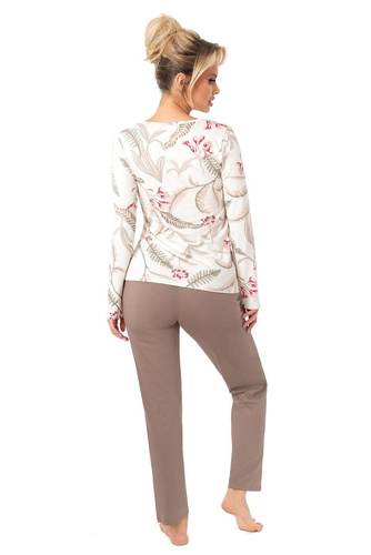 Pijama de señora Michelle Donna beige - viscosa, manga larga | Comodidad y elegancia por la noche