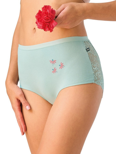 LPF 570 braguitas mujer maxi bikini de algodón con encaje – pack 2 unidades