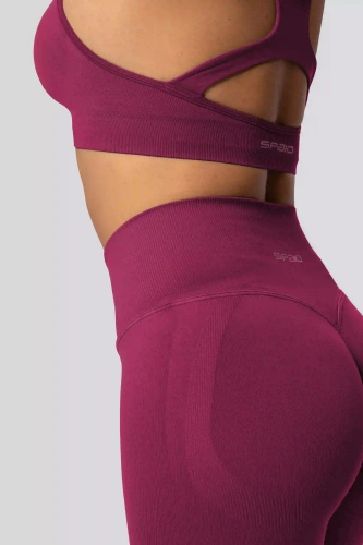 Leggings push-up Spaio PRO cintura alta opacos moldeadores red wine