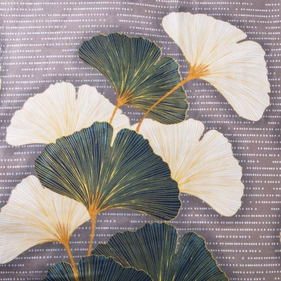 31510/2 Flannelove ropa de cama Darymex beige verde hojas de ginkgo- set, 100% algodón, cálido y suave