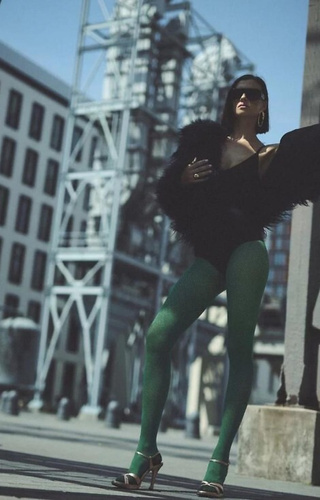 1236 Galia Leotardos 80 den Gabriella botigla - estampado, terciopelo, tecnología 3D