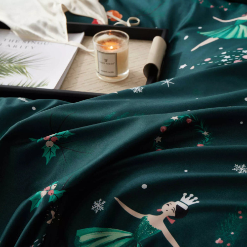 Ballet Navidad verde ropa de cama de microsatin I25 Spod Igły i Nitki - suave, lisa y duradera