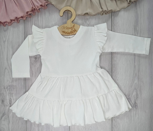 Mamatti SP502 Vestido niña mangas mariposa 97% algodón - crudo