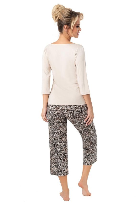 Omari 3/4 Pijama de mujer Donna beige - manga 3/4, 95% viscosa, ligero y femenino