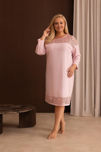 Camisón de mujer Regina 2014 100% algodón encaje elegante rosa