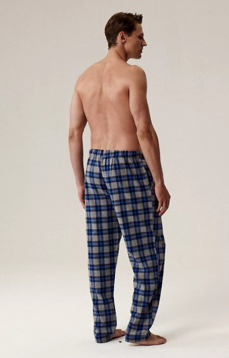 NMB -045 Gris atlántico - pantalón de pijama hombre de franela a cuadros
