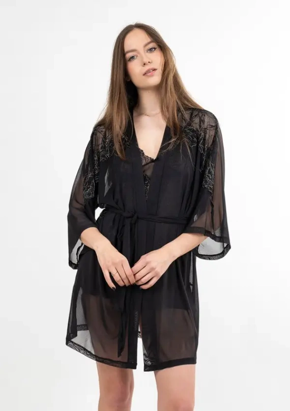 Zora tul chemise negro Dkaren | elegante bata de mujer en tul