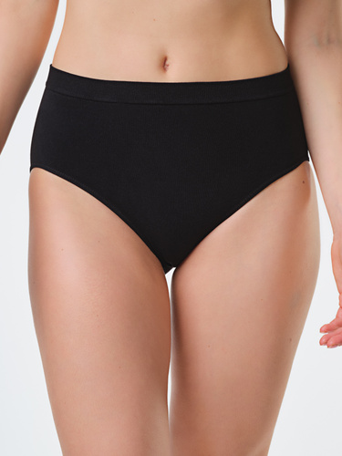 Spiman NATURE Nero Braguitas de Bambú de Cintura Alta Transpirables y Cómodas