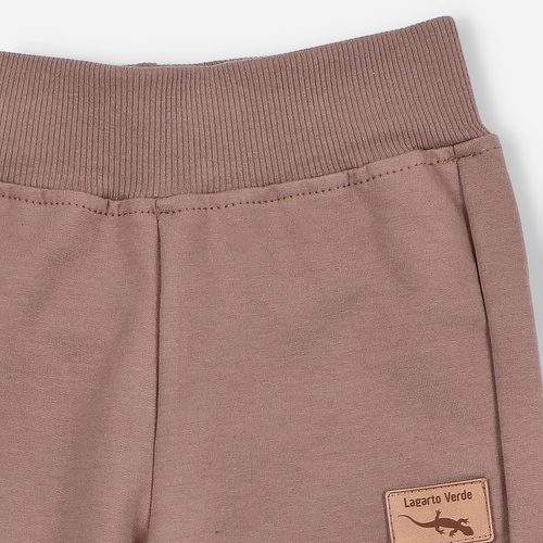 KAR-0040/CAM Pantalón de chándal Lagarto Verde camel para niño - cómodo, algodón, producción polaca