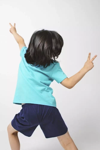 Remek Pijama niño manga corta, pantalón Moda Italiana - turquesa