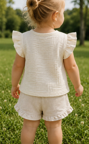 Mamatti BL50103 blusa de muselina para niña ligera algodón verano