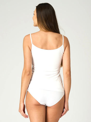 Key LVW 001 camiseta de mujer de bambú con tirantes finos 95% bambú blanco