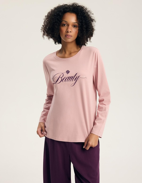Pijama de mujer Henderson 45443 Galla rosa 100% algodón manga larga