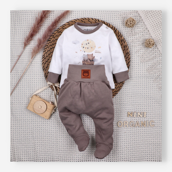 ABN-5541 Blusa para bebé Nini Happy Animals de algodón orgánico - costura sin níquel, ecológica, producción polaca