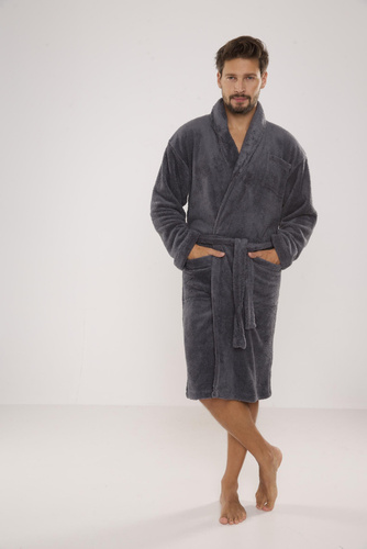 811 Albornoz de felpa para hombre De Lafense - gris