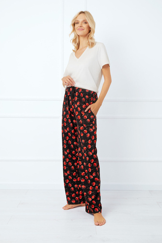 Cherry Pantalón de pijama de mujer, largo Moda Italiana - estampado