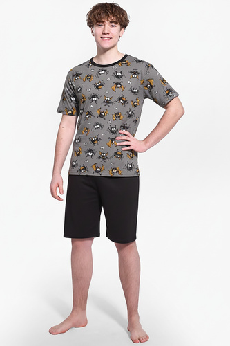 133/53 Bat F&Y pijama juvenil Cornette gris - algodón, manga corta