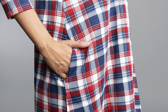 Camisón de maternidad y lactancia Rugia manga 3/4 Moda Italiana- rojo