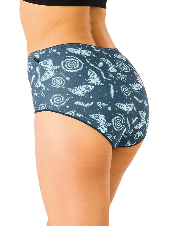 Braguitas de mujer KEY LPC 635 B26 midi 2 unidades de algodón negro y rojo