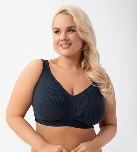 Sujetador suave con aros K 973 Nela Gorsenia azul marino - sujetador cómodo para busto voluminoso