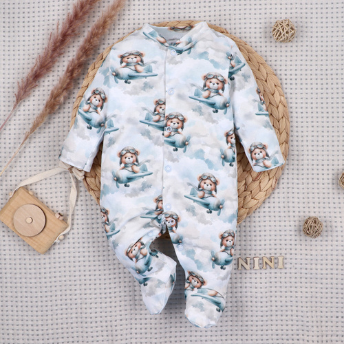 NINI BABY BEAR PILOT pijama enterizo para bebé algodón orgánico ABN-5747/PIL