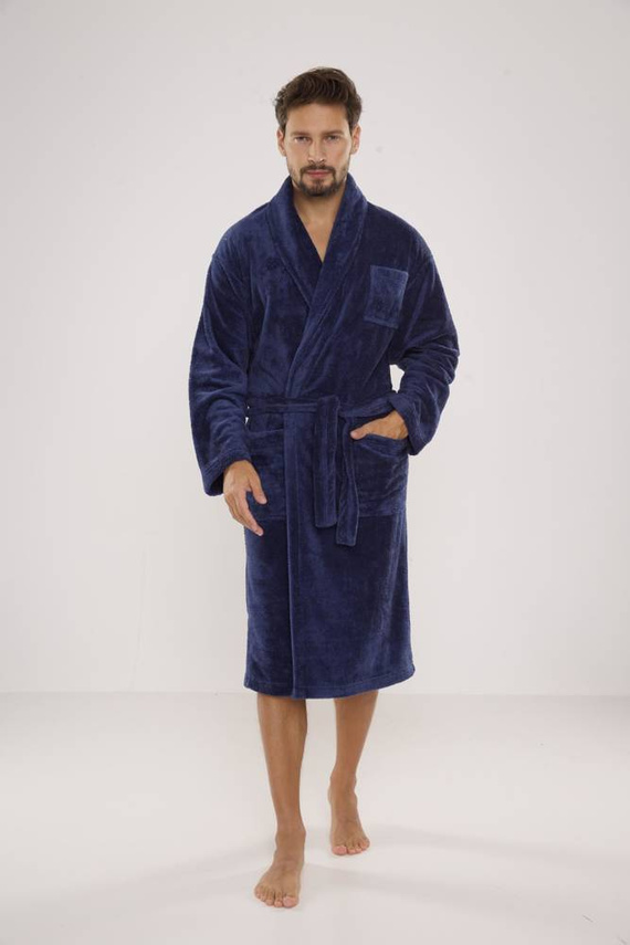 811 Albornoz de felpa para hombre De Lafense - denim