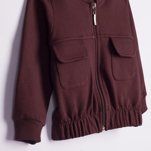 226274 Nicol HANIA Sudadera bomber para niña en algodón color marrón oscuro