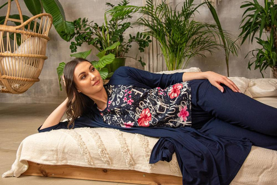 676 Soled Pijama de señora Forex - azul marino