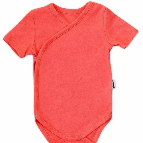 009 07 Body de manga corta desabrochado "Basic" Nicol - coral