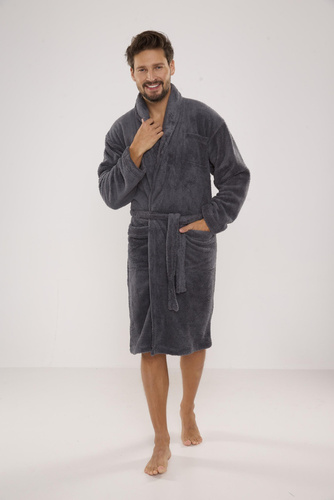 811 Albornoz de felpa para hombre De Lafense - gris