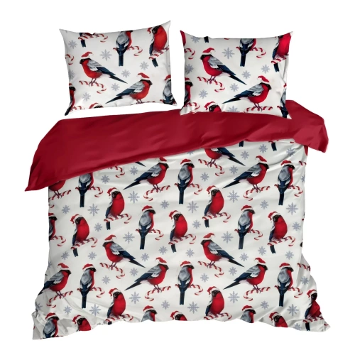 Melody Navidad ropa de cama de microfibra Eurofirany rojo decorado con estampado navideño