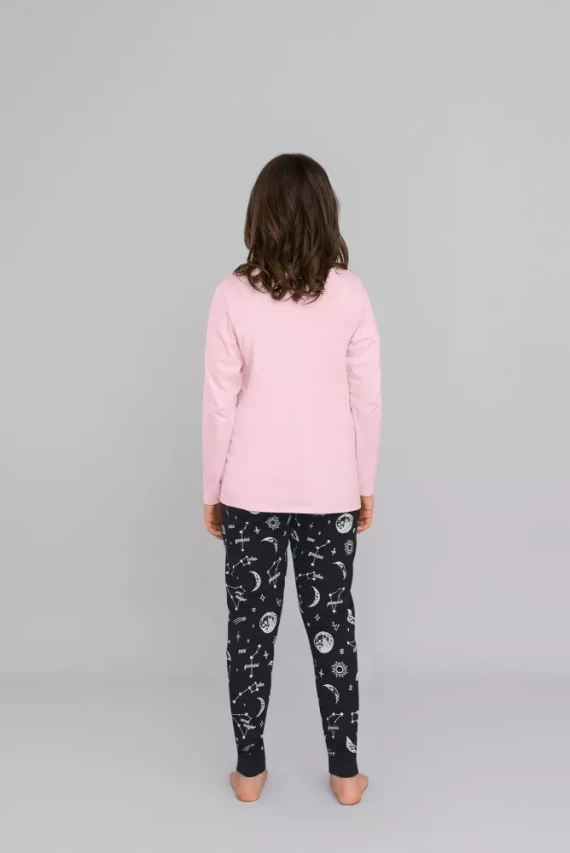 Umbra Pijama de niña, manga larga y pantalón Italian Fashion- salmón/estampado