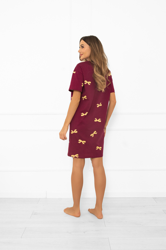 Kwadro Camisón de mujer Moda Italiana - algodón, manga corta, con lazos