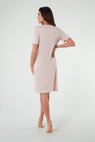 Puntini Camisón de mujer, manga corta Moda Italiana - rosa empolvado