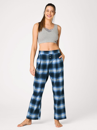 Pantalones de pijama para mujer Key LHE 465 jeans – franela, 100% algodón