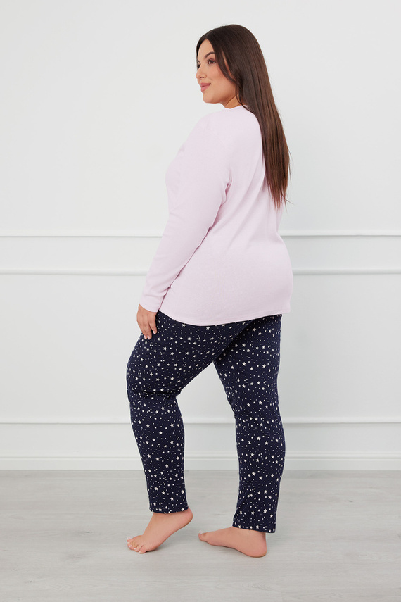 Libra Pijama de mujer manga larga y pantalón Moda Italiana - rosa/estampado