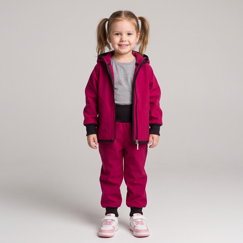 Nicol Pantalones 229051 softshell infantiles con forro polar, cintura alta y puños - burdeos