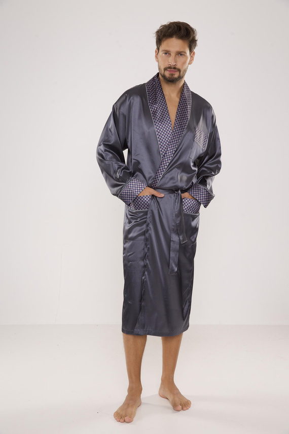 940 Albornoz de satén para hombre Forex - gris