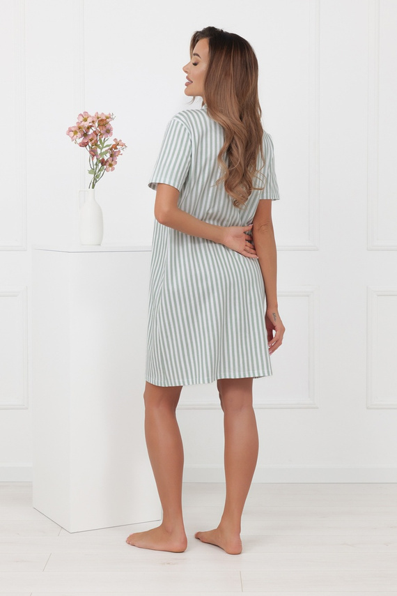 Camisón mujer Genna Italian Fashion 100% algodón rayas manga corta