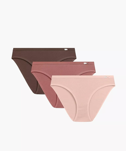 Atlantic 3CLP-002/Z26 Sport Braguitas de Algodón para Mujer 3-Pack Clásicas rosa-marrón claro