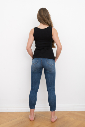 Ibiza Camisa hombros anchos Mujer Moda Italiana- negro