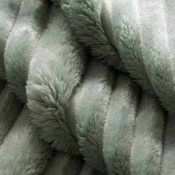 Manta cubrecama Nina 220x200 flano 3D suave Eurofirany 300 GSM color salvia