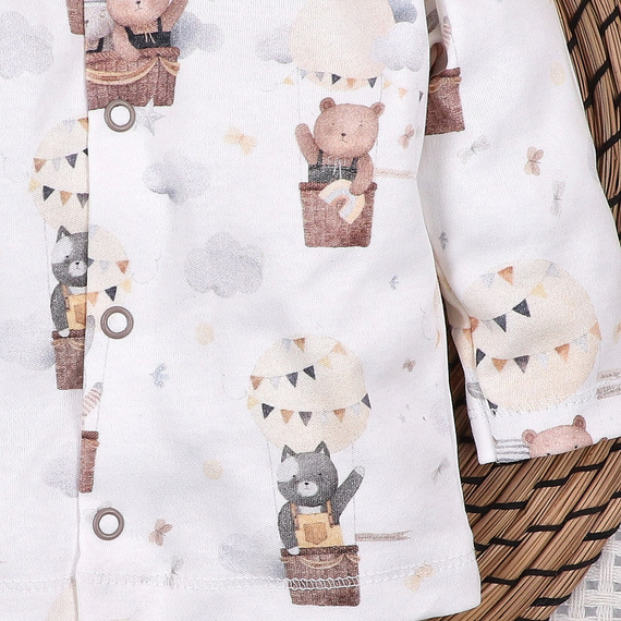 ABN-5540 Body Nini Happy Animals de algodón orgánico para bebé - botones automáticos sin níquel, seguros y cómodos para el bebé