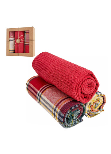 Moraj juego de cocina MRK1500-002 - paños de algodón 3 piezas. en una caja decorativa
