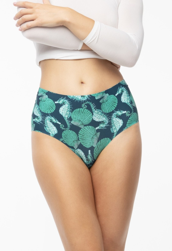 Sea Story Simple Maxi Braga de mujer Julimex- suave, de talle alto, cómoda verde